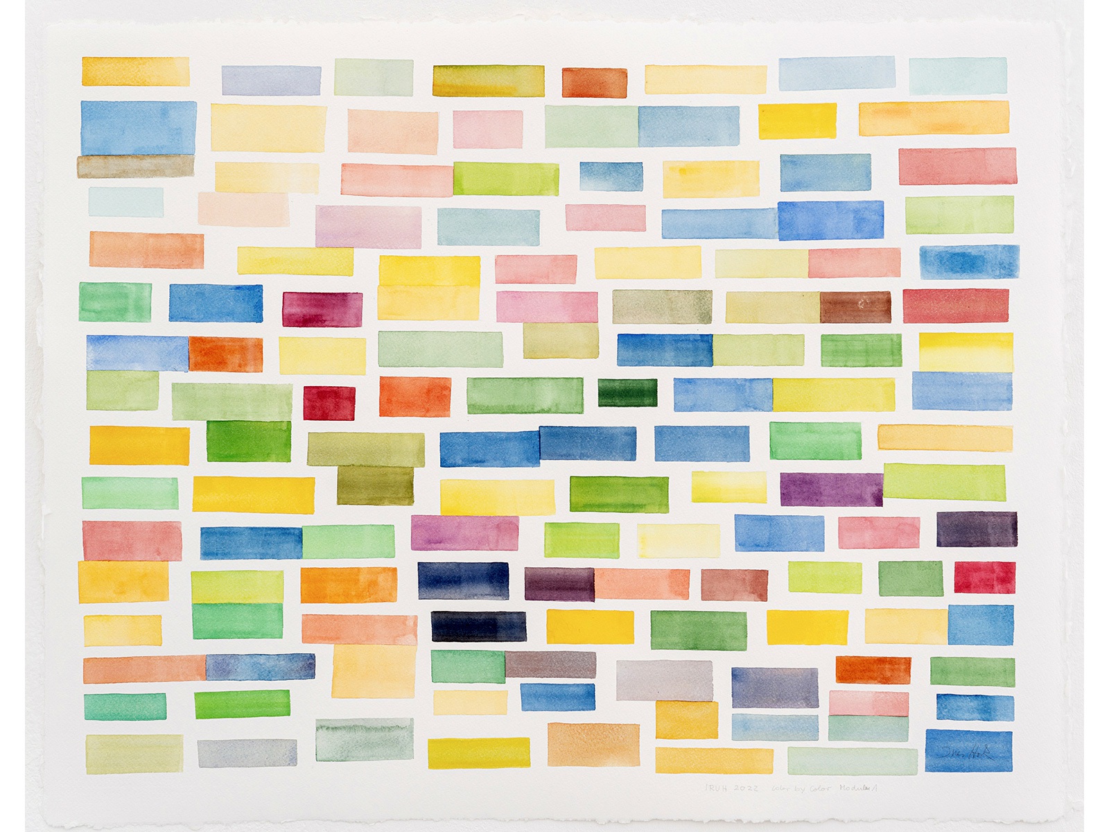 Ines Hock, A Modular 1-2022 | 51 x 65 cm Zerkall Bütten Aquarag