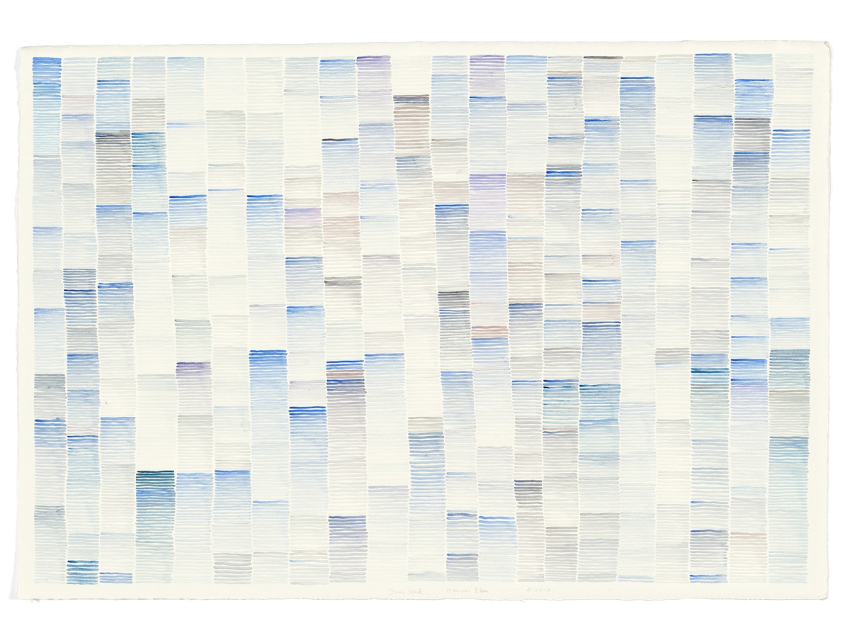 Ines Hock, Az Kaunas Blau -1   -2019, 54,5 x 73 cm, engl. watercolor paper