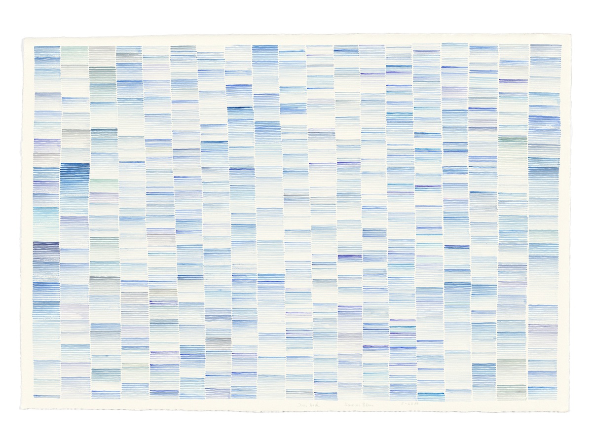 Ines Hock,  Az Kaunas Blau -5  2019, 54,5 x 73 cm,  engl. watercolor paper