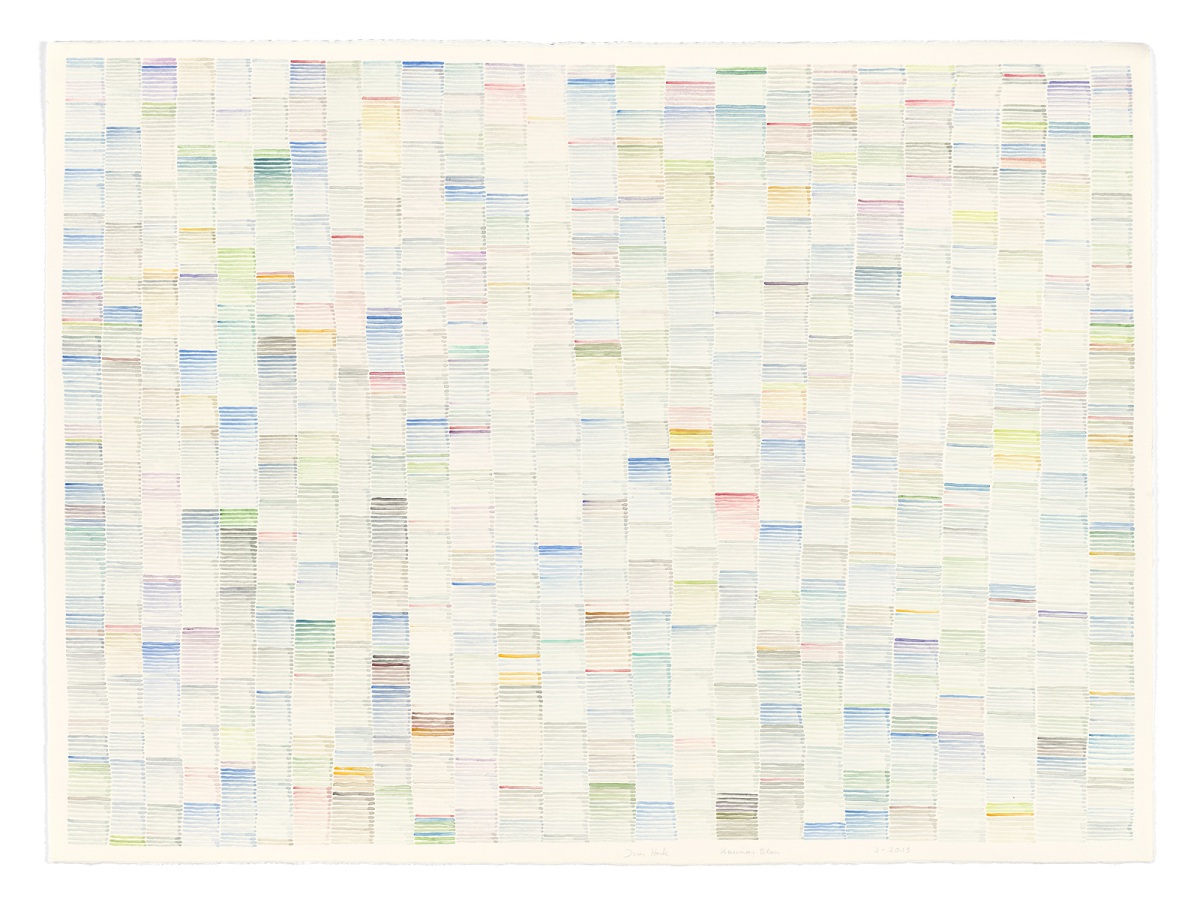 Ines Hock, Az Kaunas Blau -3  2019, 54,5 x 73 cm,  engl. watercolor paper