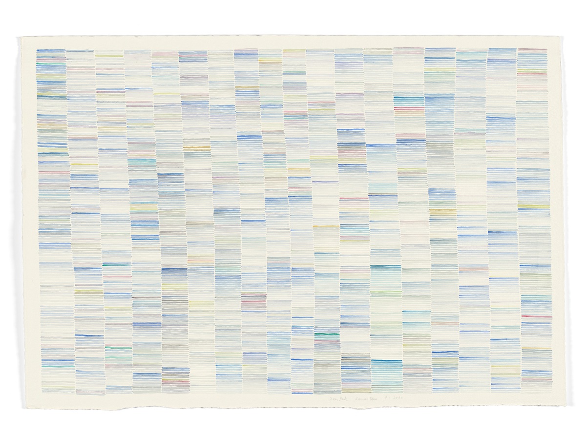 Ines Hock, Az Kaunas Blau -7  2019, 54,5 x 73 cm,  engl. watercolor paper