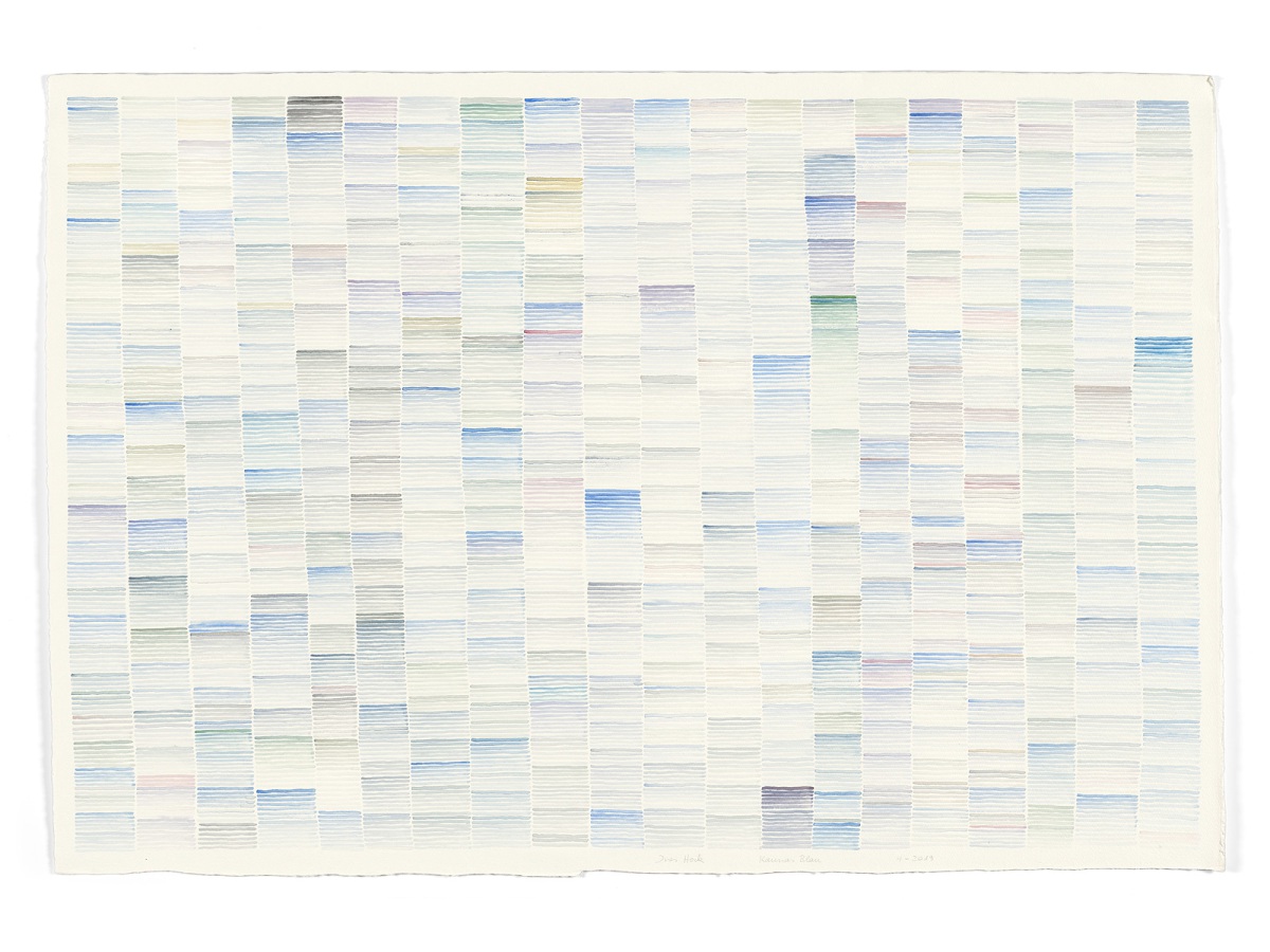 Ines Hock, Az Kaunas Blau -4  2019, 54,5 x 73 cm,   engl. watercolor paper