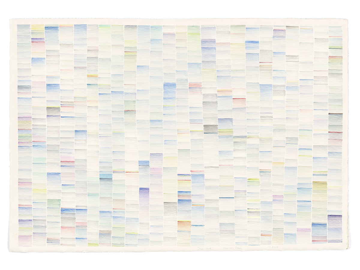 Ines Hock, Az Kaunas Blau -2 -2019, 54,5 x 73 cm, 2019, engl. watercolor paper