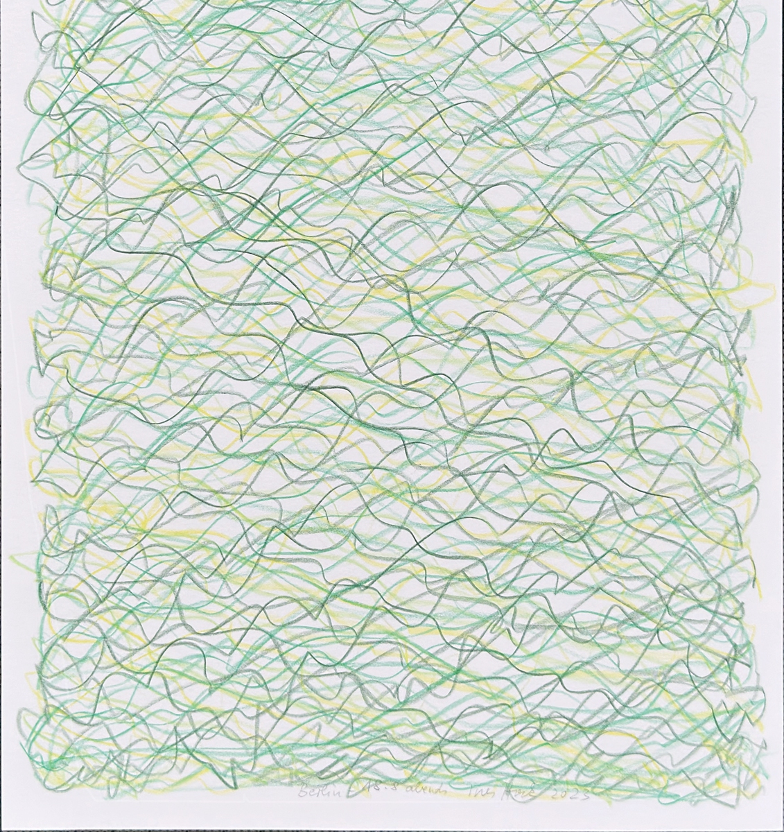 Berlin 5. Tag, 18.8.2023 abends, A4, Polychromoszeichnung