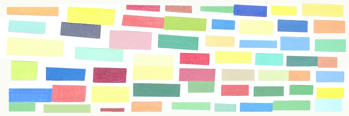 Ines Hock,  Das 3. virtuelle Bild ist deutlich anders. Die Farbfelder sind verzerrt und farblich verfremdet.  Einige Farbfelder sind stark beschnitten. Einige fallen auf der Malfläche durch die verzerrten Proportionen weg.