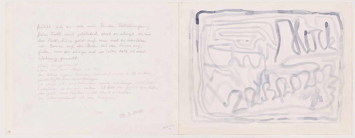 Ines Hock,  Corona Fabula,  Tagebuch Doppelseite 1