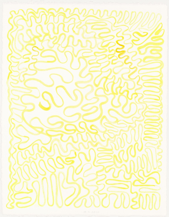 Ines Hock, 12.4.2020  Aquarell auf Zerkall Bütten, 65 x 51 cm